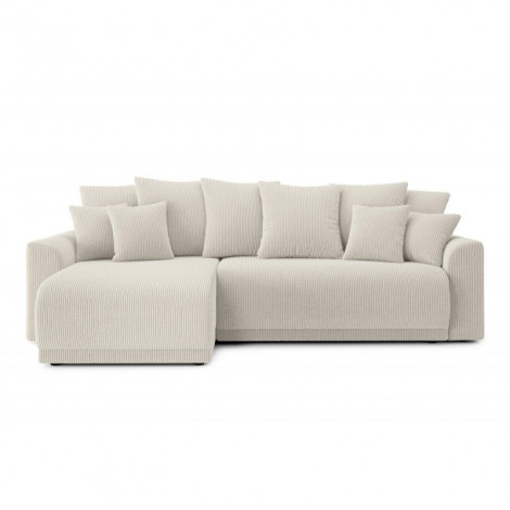 Canapé d'angle NOVA convertible velours côtelé beige 4 places|Canape|Baita Home