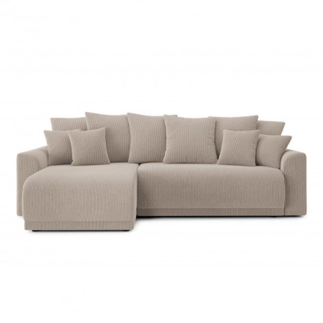 Canapé d'angle NOVA convertible velours côtelé grège 4 places|Canape|Baita Home