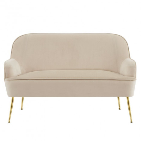 Canapé droit MARCELINO fixe velours beige|Canape|Baita Home