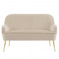 Canapé droit MARCELINO fixe velours beige|Canape|Baita Home