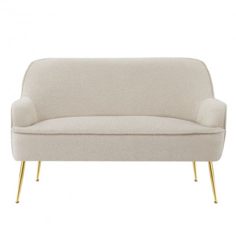 Canapé droit MARCELINO fixe tissu bouclette beige|Canape|Baita Home