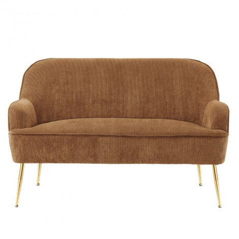 Canapé droit MARCELINO fixe velours côtelé terracotta|Canape|Baita Home