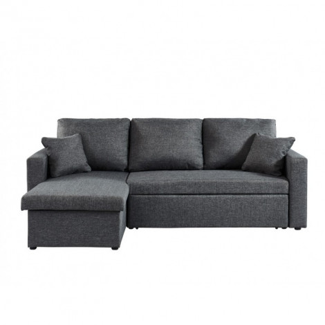 Canapé d'angle ASPEN gris chiné réversible 3 places avec coffre|Canape|Baita Home