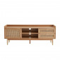 Meuble tv LEON placage chêne et cannage rotin 160cm|Meuble TV|Baita Home