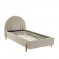 Lit coffre BOO tissu bouclette beige 90x190 sommier inclus|Lit|Baita Home