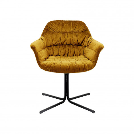 Chaise avec accoudoirs pivotante Colmar velours jaune Kare Design|Chaise|Kare