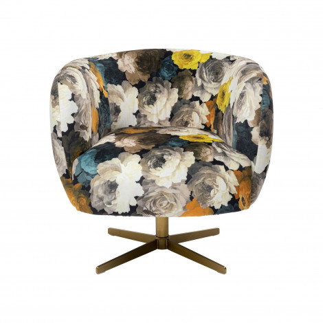 Fauteuil pivotant Pivoines jaunes Kare Design|Fauteuil / Chauffeuse|Kare