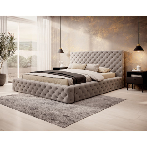 Christiana - lit coffre - 160x200 - sommier inclus - en velours|Lit Adulte|BestMobilier