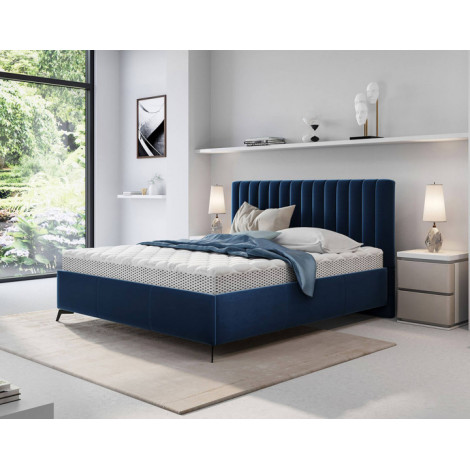 Mendoza - lit coffre - 140x200 - sommier inclus - en velours|Lit Adulte|BestMobilier