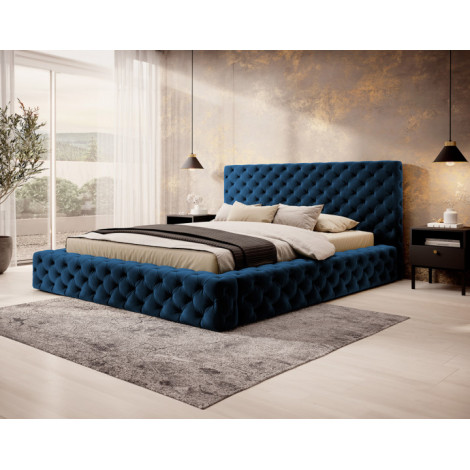 Christiana - lit coffre - 180x200 - sommier inclus - en velours|Lit Adulte|BestMobilier