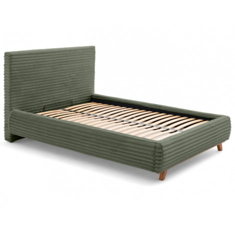 Cristal - lit coffre - 160x200 - sommier inclus - fausse fourrure côtelée|Lit Adulte|BestMobilier