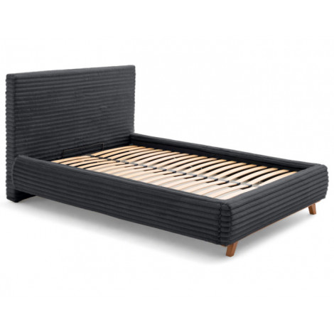 Cristal - lit coffre - 180x200 - sommier inclus - fausse fourrure côtelée|Lit Adulte|BestMobilier