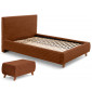 Cristal - lit coffre avec bout de lit - 140x200 - sommier inclus - fausse fourrure côtelée|Lit Adulte|BestMobilier