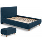 Cristal - lit coffre avec bout de lit - 160x200 - sommier inclus - fausse fourrure côtelée|Lit Adulte|BestMobilier