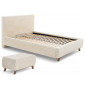 Cristal - lit coffre avec bout de lit - 180x200 - sommier inclus - fausse fourrure côtelée|Lit Adulte|BestMobilier