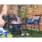 Zambra - salon bas de jardin 2 places + table mosaïque - en corde et métal - noir|Salon de jardin|BestMobilier
