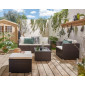 Wanaka - salon bas de jardin 5 places - résine tressée et coussins beiges|Salon de jardin|BestMobilier