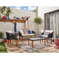 Tanami - salon bas de jardin 4 places - bois, corde et coussins beiges|Salon de jardin|BestMobilier