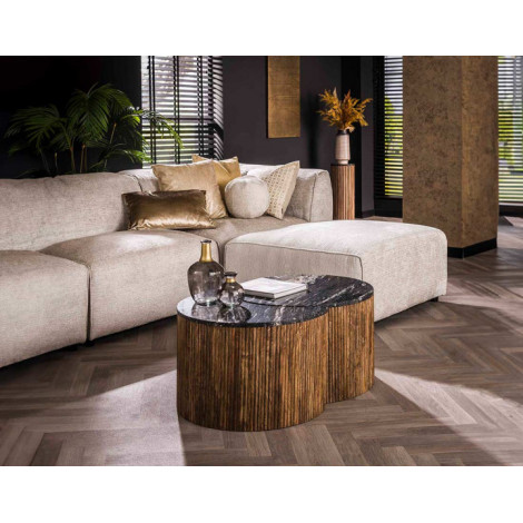 Odisha - lot de 2 tables basses - en bois massif de manguier - 62 et 30 cm|Table Basse|BestMobilier