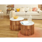 Utara - lot de 2 tables basses - en bois massif de manguier - 65 et 50 cm|Table Basse|BestMobilier