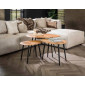 Kota - lot de 3 tables basses - bois massif d'acacia|Table Basse|BestMobilier