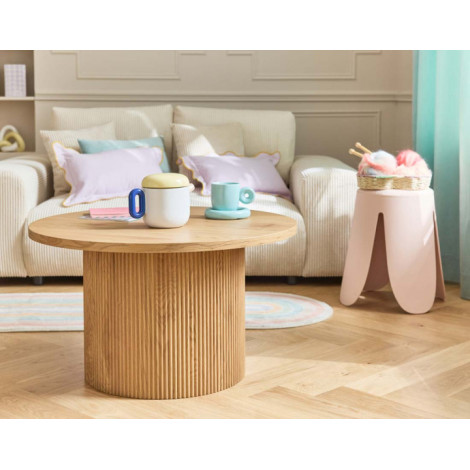 Oliva - table basse ronde - bois - 80 cm|Table Basse|BestMobilier