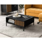 Savanna - table basse - bois et noir - 80 cm|Table Basse|BestMobilier