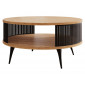 Forini - table basse - chêne naturel et noir - 75 cm|Table Basse|BestMobilier
