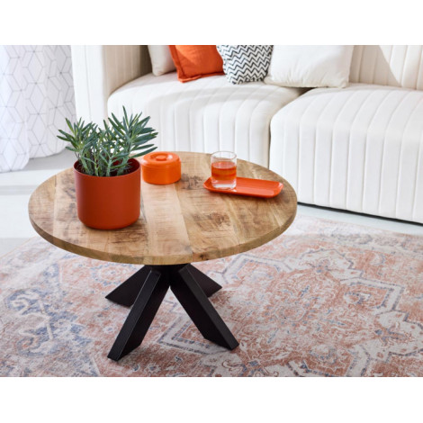 Eldorado - table basse - bois et noir - 80 cm|Table Basse|BestMobilier