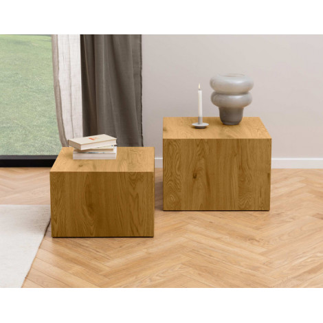 Pueblo - lot de 2 tables basses - effet bois - 58 et 50 cm|Table Basse|BestMobilier