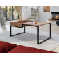 Tim - table basse - bois et métal noir - 105 cm - style industriel|Table Basse|BestMobilier