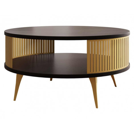 Forini - table basse - noir et doré - 75 cm|Table Basse|BestMobilier