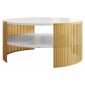 Cruz - table basse - effet marbre blanc et doré - 75 cm|Table Basse|BestMobilier