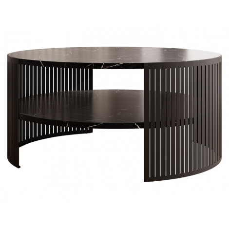 Cruz - table basse - effet marbre noir - 75 cm|Table Basse|BestMobilier