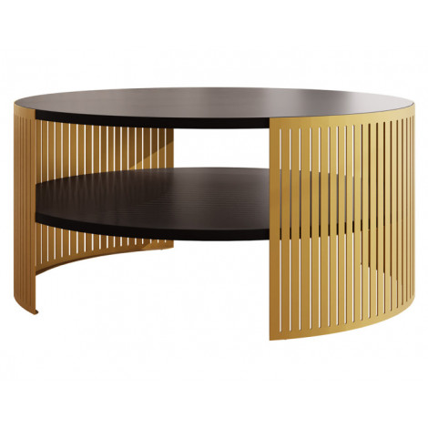 Cruz - table basse - noir et doré - 75 cm|Table Basse|BestMobilier