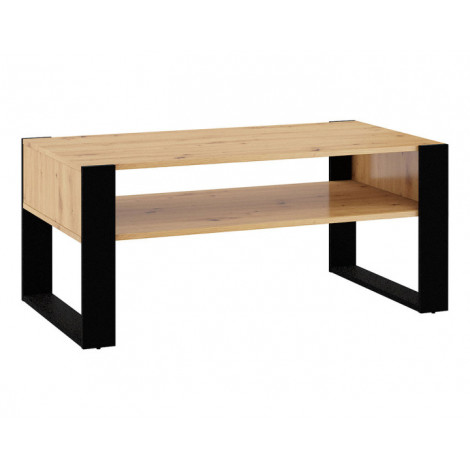 Donnely - table basse - bois et noir - 110 cm|Table Basse|BestMobilier
