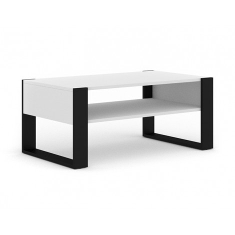 Donnely - table basse - blanc et noir - 110 cm|Table Basse|BestMobilier