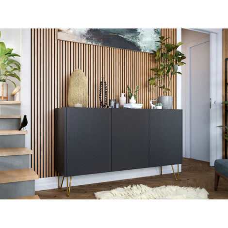 Cali - buffet bas - effet marbre - 144 cm|Buffet|BestMobilier