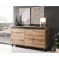 Lord - buffet bas - bois et noir - 138 cm - style industriel|Buffet|BestMobilier