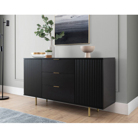 Monica - buffet - noir - 150 cm|Buffet|BestMobilier