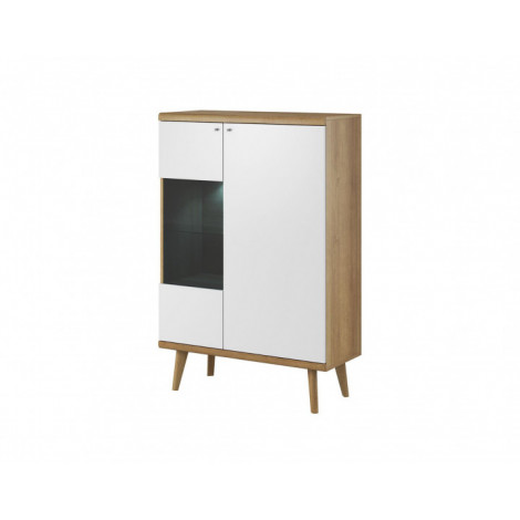Ava - buffet haut - bois et blanc - 90 cm - style scandinave|Buffet|BestMobilier