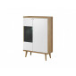 Ava - buffet haut - bois et blanc - 90 cm - style scandinave|Buffet|BestMobilier