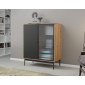 Lamia - buffet haut - bois et noir - 100 cm|Buffet|BestMobilier