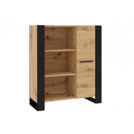 Donnely - buffet haut - bois et noir - 110 cm|Buffet|BestMobilier