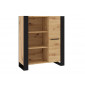 Donnely - buffet haut - bois et noir - 110 cm|Buffet|BestMobilier