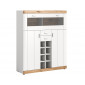 Coventry - buffet haut - blanc et bois - 142 cm|Buffet|BestMobilier