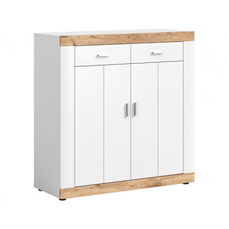 Coventry - buffet haut - blanc et bois - 101x104 cm|Buffet|BestMobilier