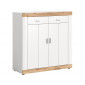 Coventry - buffet haut - blanc et bois - 101x104 cm|Buffet|BestMobilier