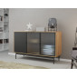 Lamia - buffet bas - bois et noir - 148 cm|Buffet|BestMobilier