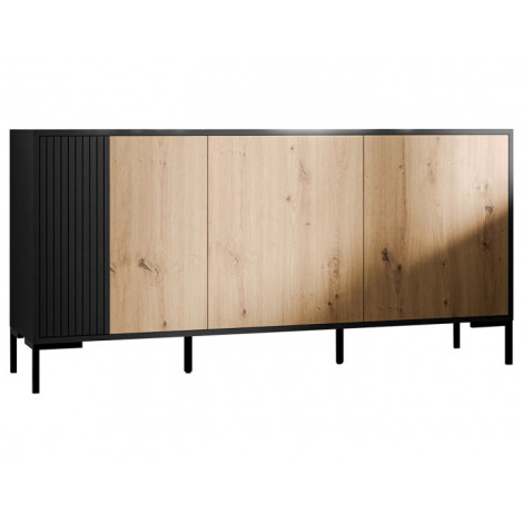 Cambridge - buffet bas - bois et noir - 150 cm|Buffet|BestMobilier